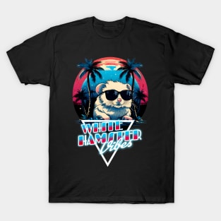 Retro Wave White Hamster Vibes Shirt T-Shirt